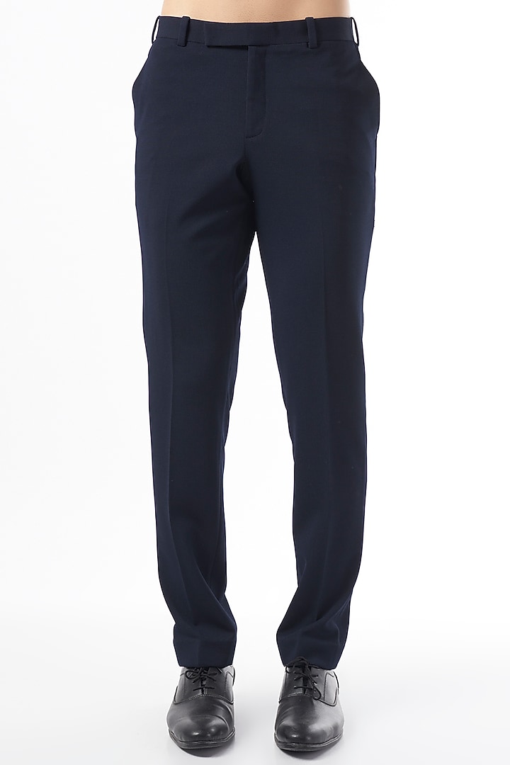 Cobalt Blue Textured Wedding Bandhgala Jacket Set by Design O Stitch Men at Pernia's Pop Up Shop