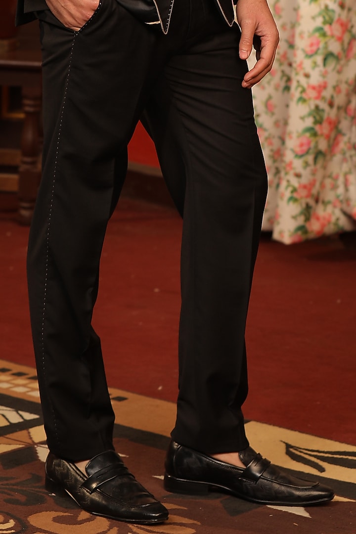 Dark Grey Suiting Fabric Tuxedo Set by Design O Stitch Men at Pernia's Pop Up Shop