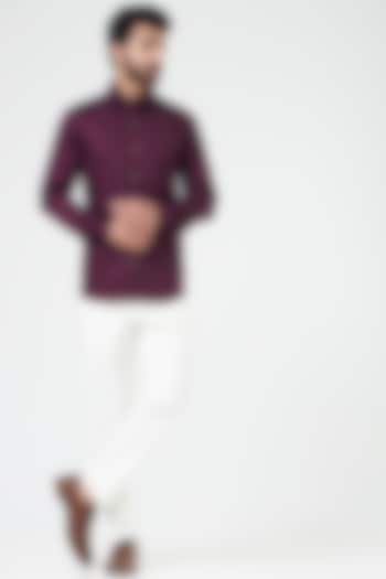 Wine Cotton Summer Shirt by Design O Stitch Men at Pernia's Pop Up Shop