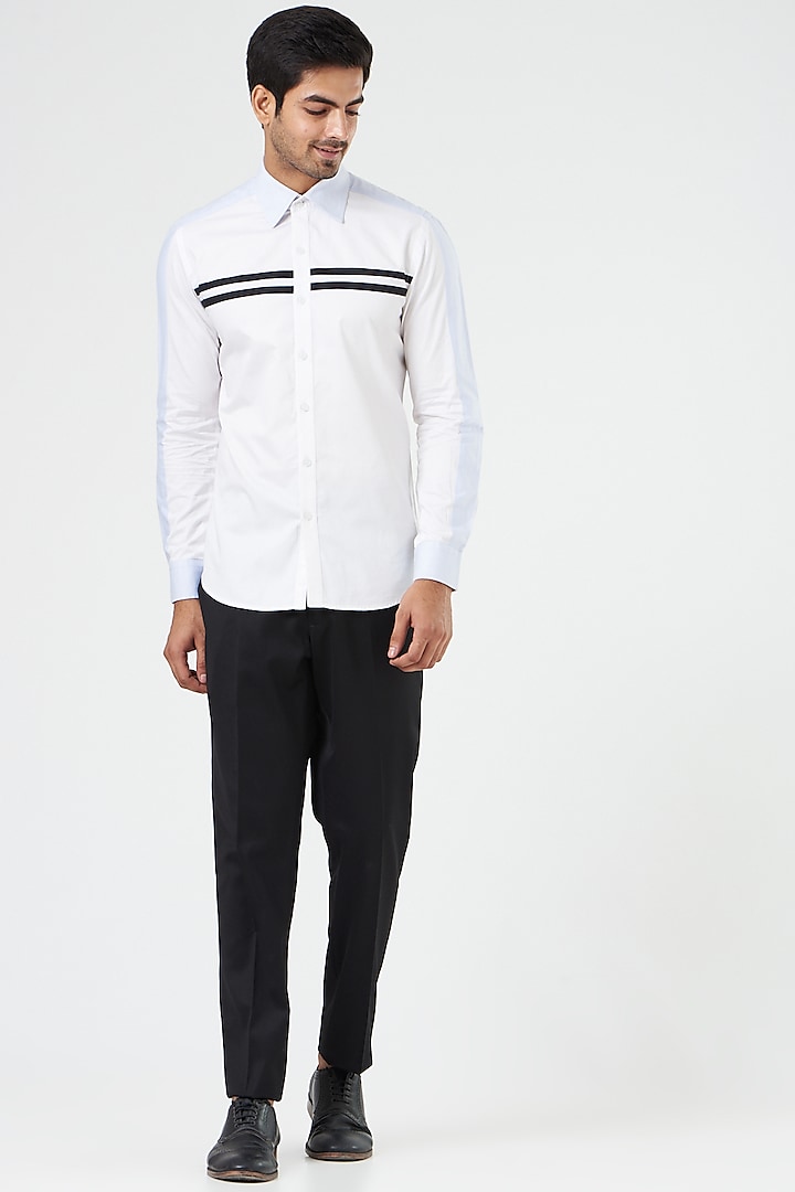 White Cotton Summer Shirt by Design O Stitch Men at Pernia's Pop Up Shop