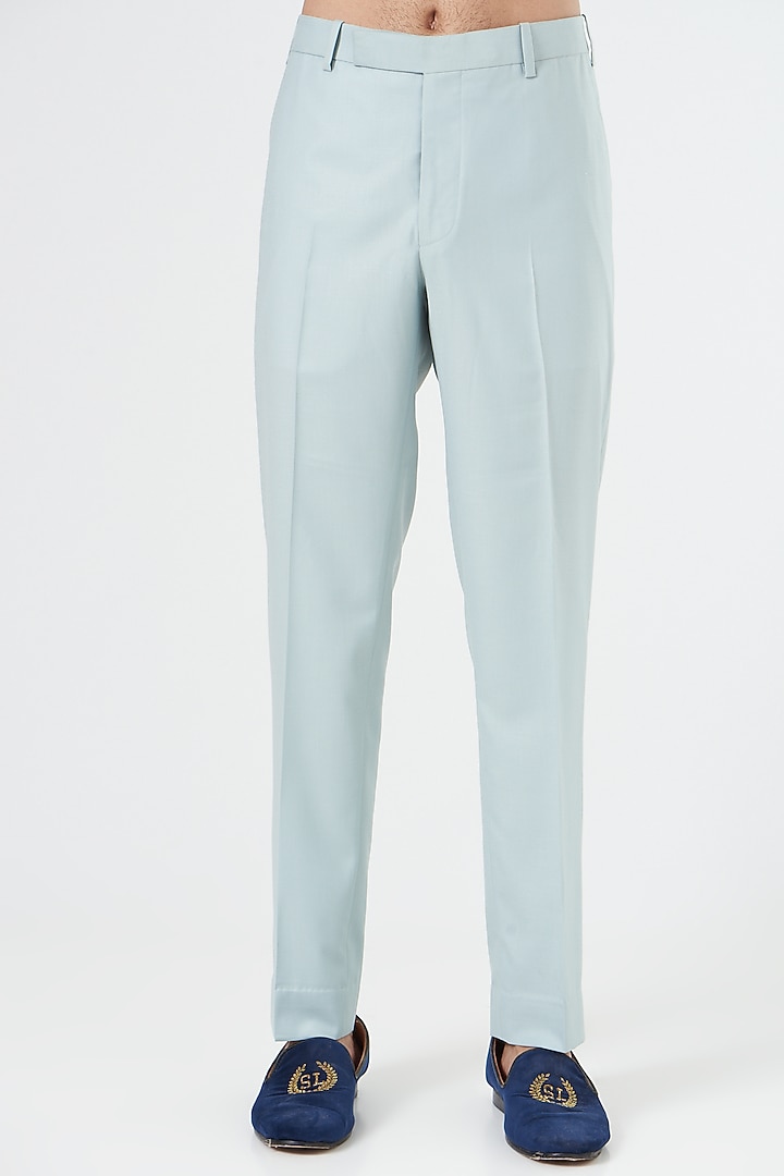 Sky Blue Embroidered Wedding Bandhgala Set by Design O Stitch Men at Pernia's Pop Up Shop