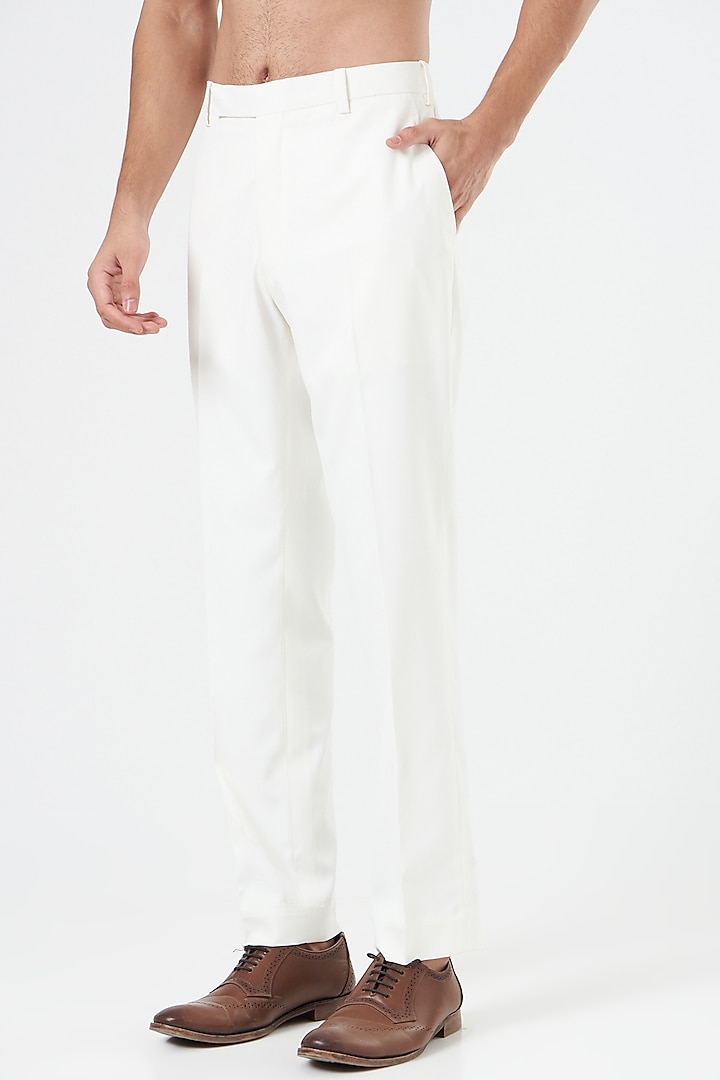 White Embroidered Wedding Bandhgala Set by Design O Stitch Men at Pernia's Pop Up Shop