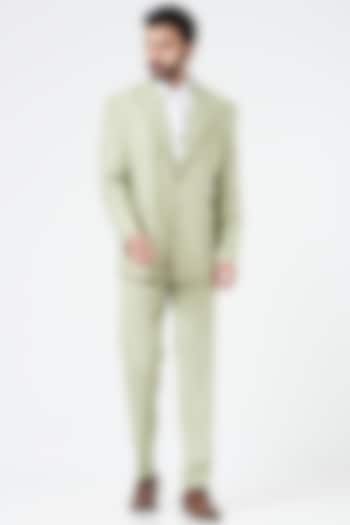 Pistachio Green Suiting Blazer Set by Design O Stitch Men