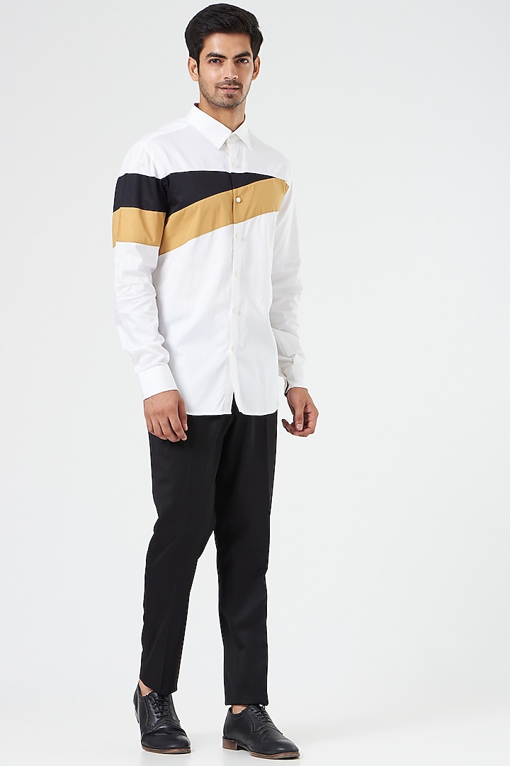 White Cotton Summer Shirt by Design O Stitch Men at Pernia's Pop Up Shop