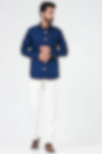 Blue Cotton Summer Shirt by Design O Stitch Men at Pernia's Pop Up Shop