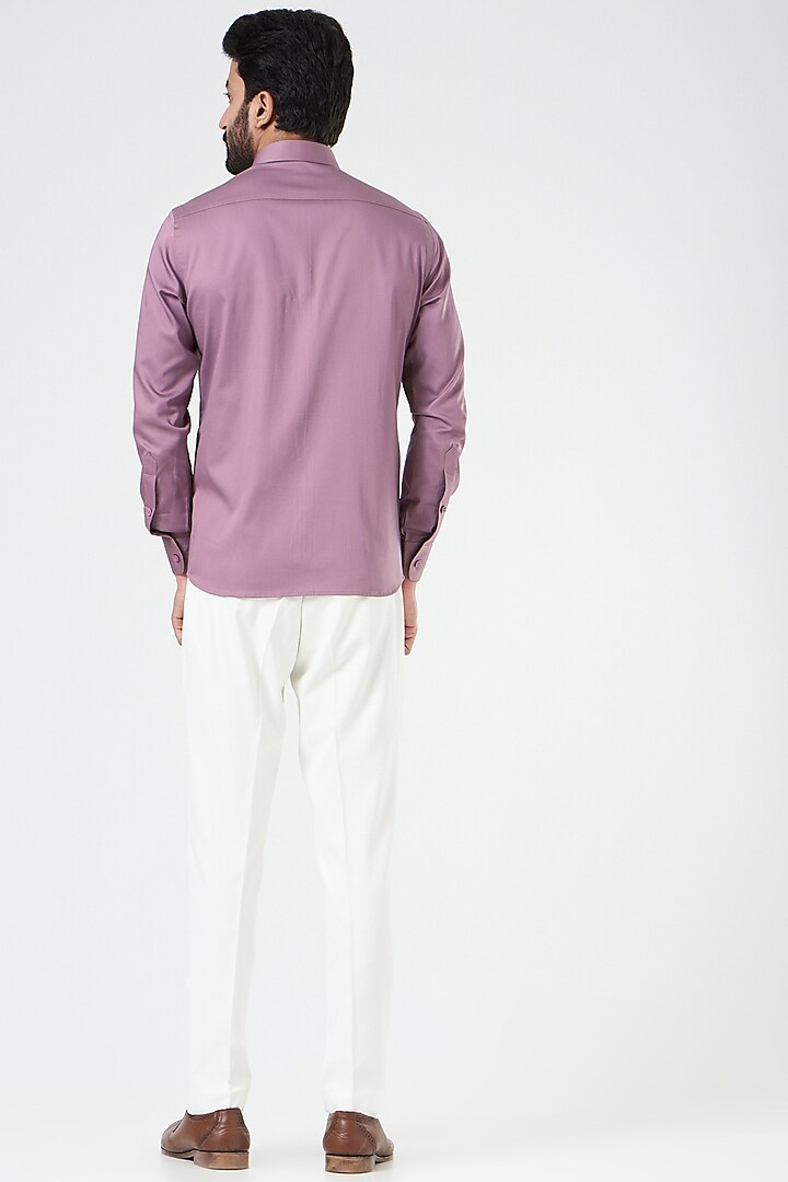Purple Cotton Shirt by Design O Stitch Men