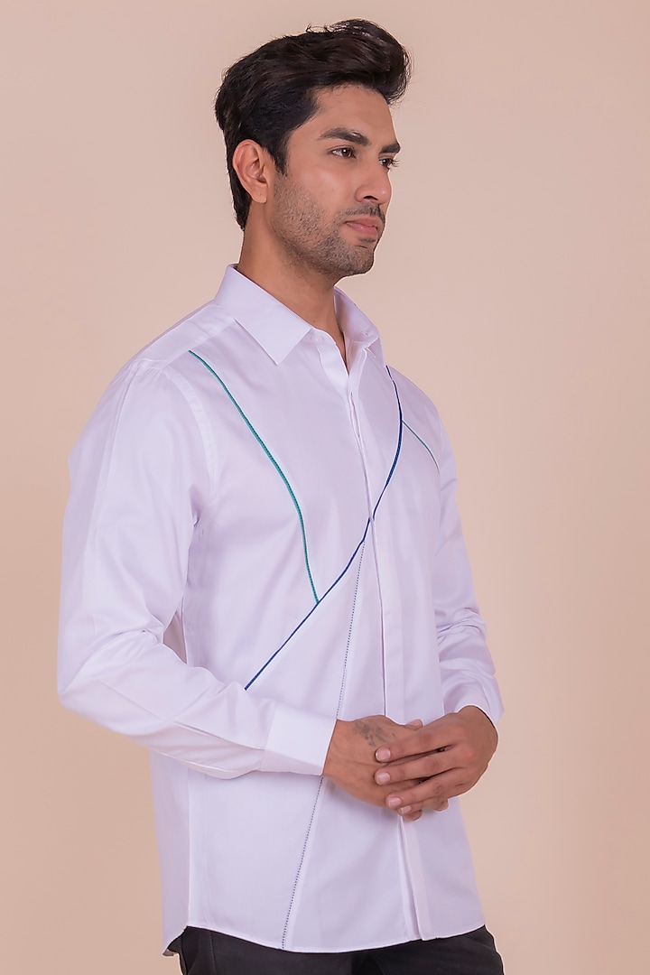 White Cotton Shirt by Design O Stitch Men at Pernia's Pop Up Shop