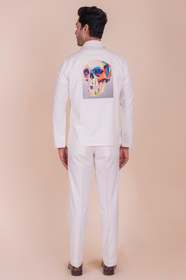Cream Suiting Digital Printed Co-Ord Set by Design O Stitch Men at Pernia's Pop Up Shop