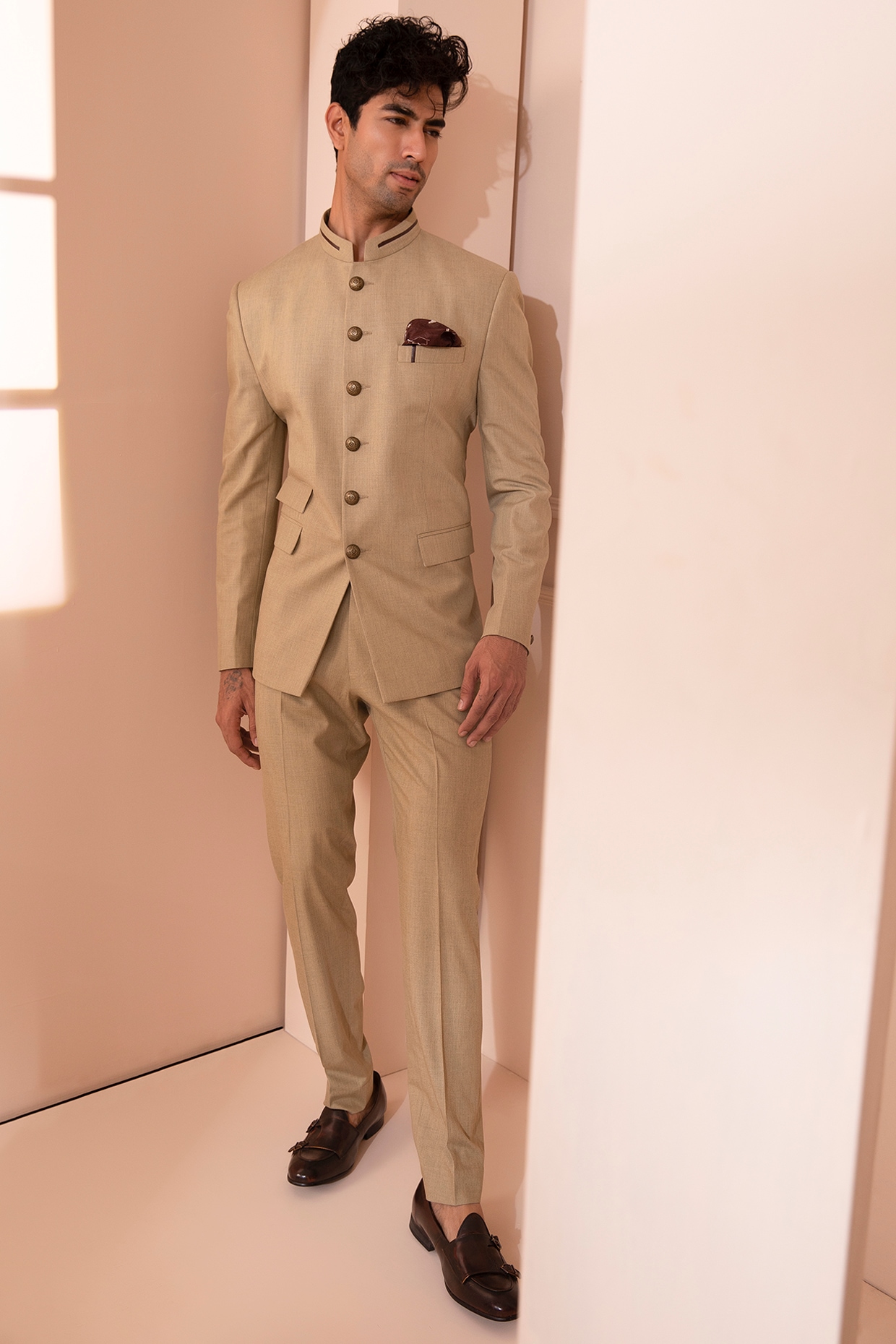 Brown Bandhgala Jodhpuri Designer Blazer With White Trouser | wedding  Functions | eBay