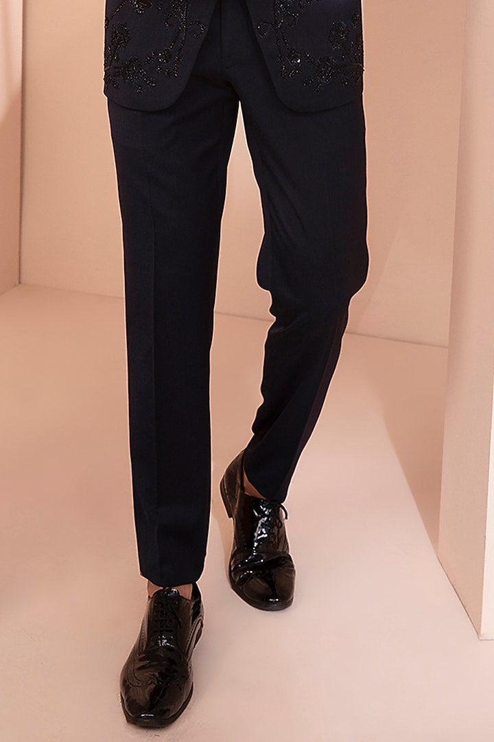 Black Embroidered Tuxedo Set by Design O Stitch Men at Pernia's Pop Up Shop