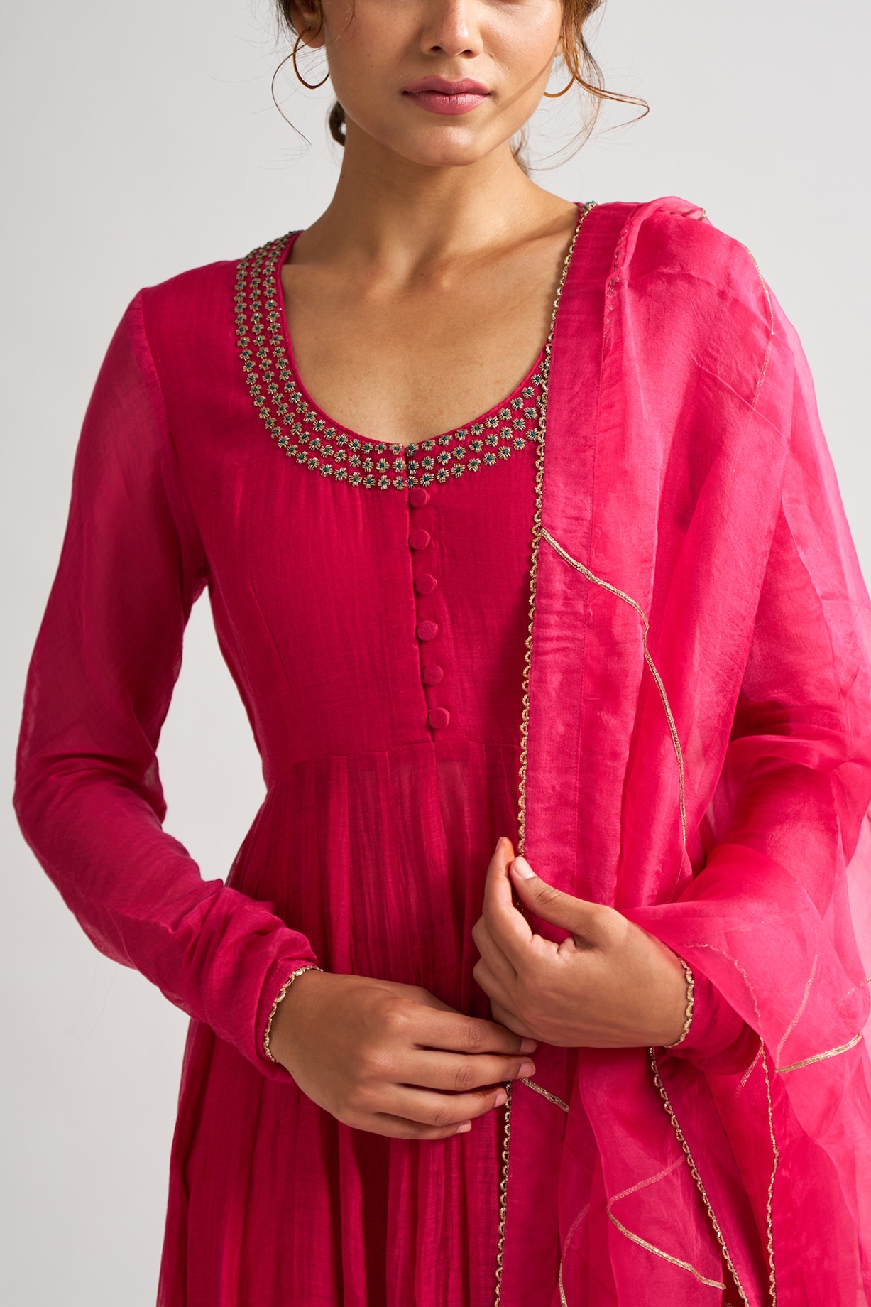 Rani Pink Elegance Anarkali Set