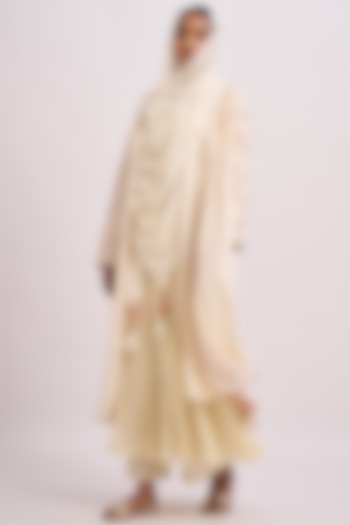 Ivory Silk Embroidered Jacket by Dot