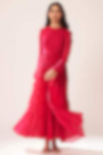 Bright Pink Cotton Anarkali by Dot at Pernia's Pop Up Shop