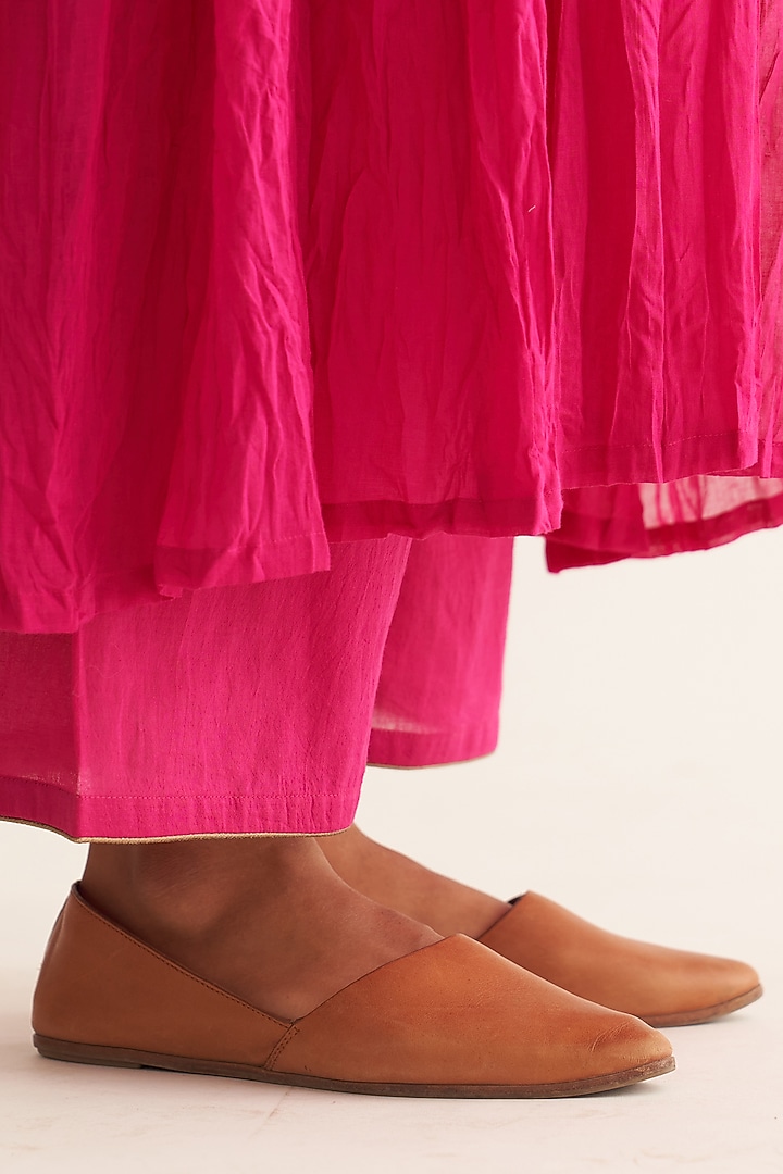 Hot Pink Cotton Hand Embroidered Kurta Set by Dot at Pernia's Pop Up Shop