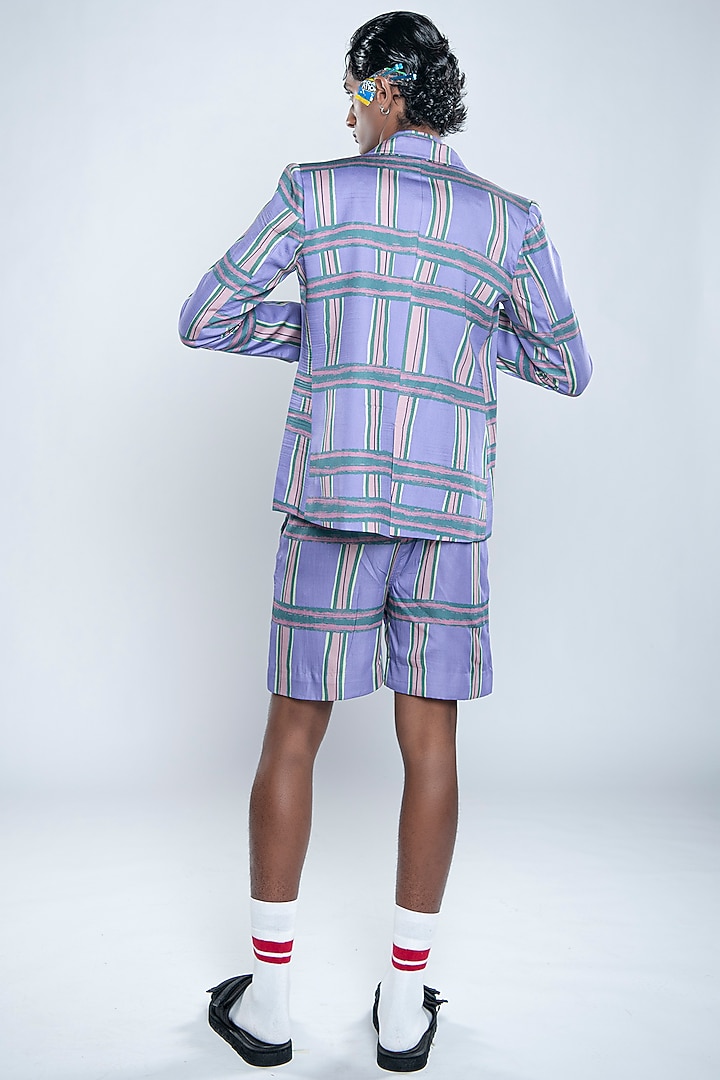 Amethyst Lyocell Tencel Satin Printed Blazer by Doh Tak Keh Men at Pernia's Pop Up Shop