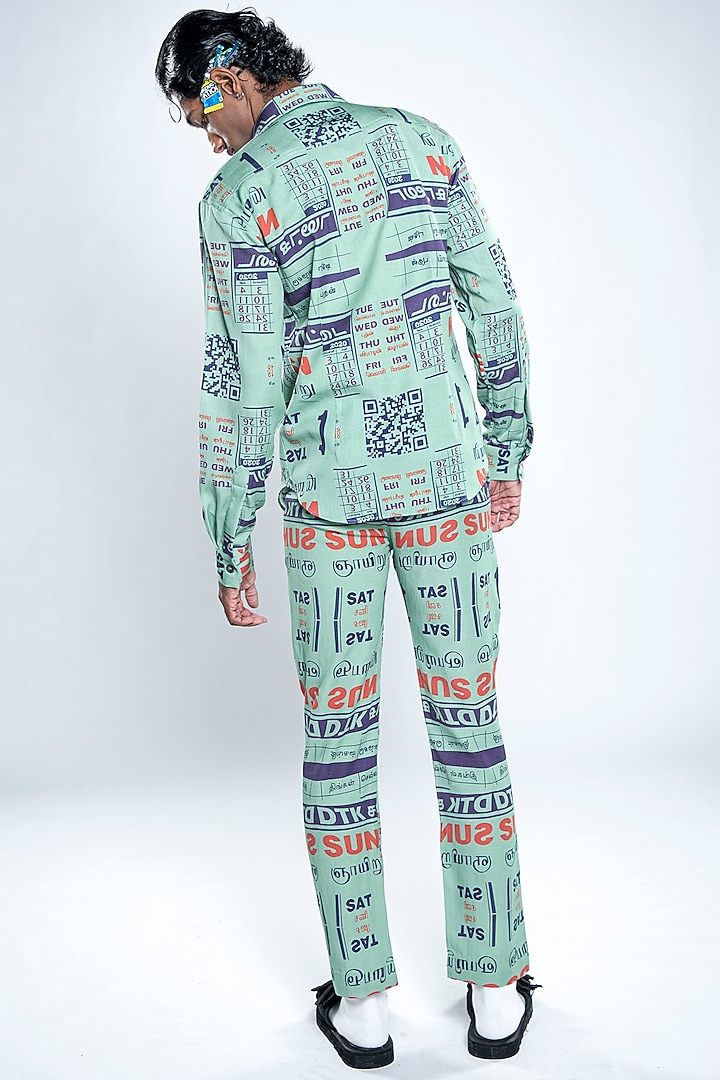 Chutney Green Lyocell Tencel Printed Party Wear Shirt by Doh Tak Keh Men at Pernia's Pop Up Shop