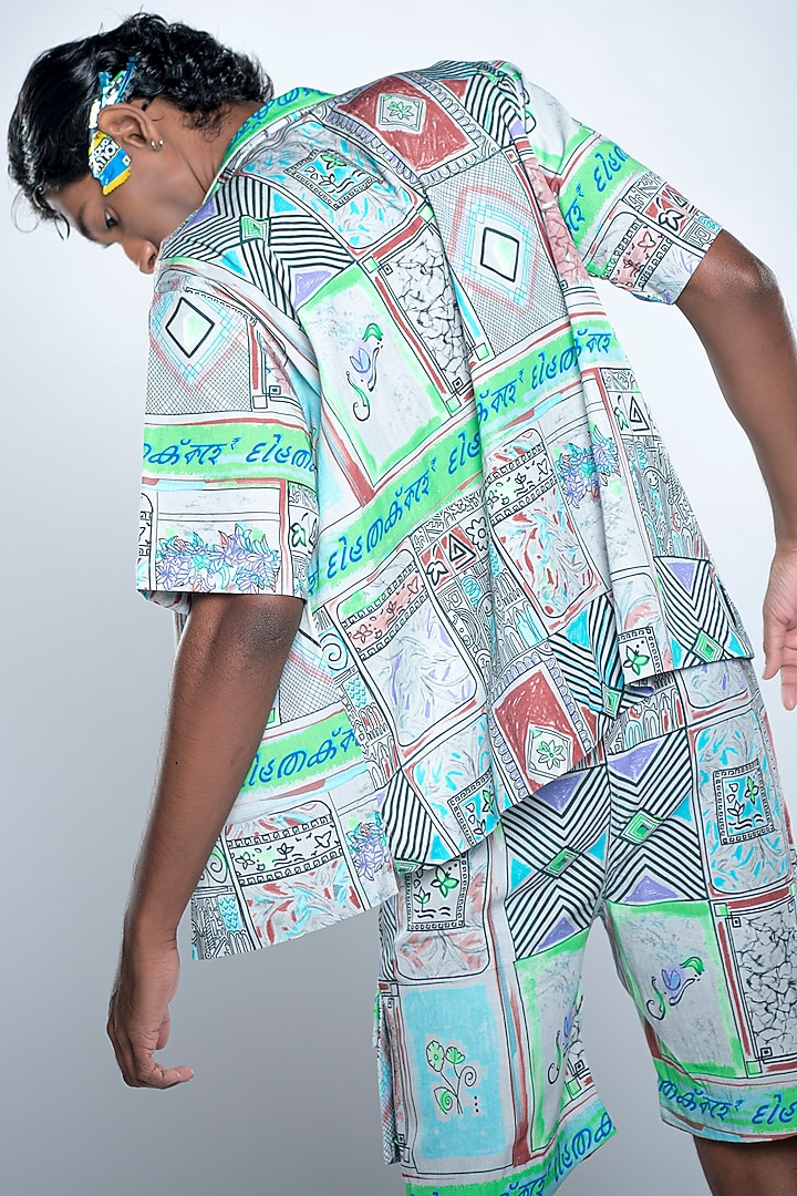 Multi-Colored Lyocell Tencel Flex Printed Summer Shirt by Doh Tak Keh Men at Pernia's Pop Up Shop