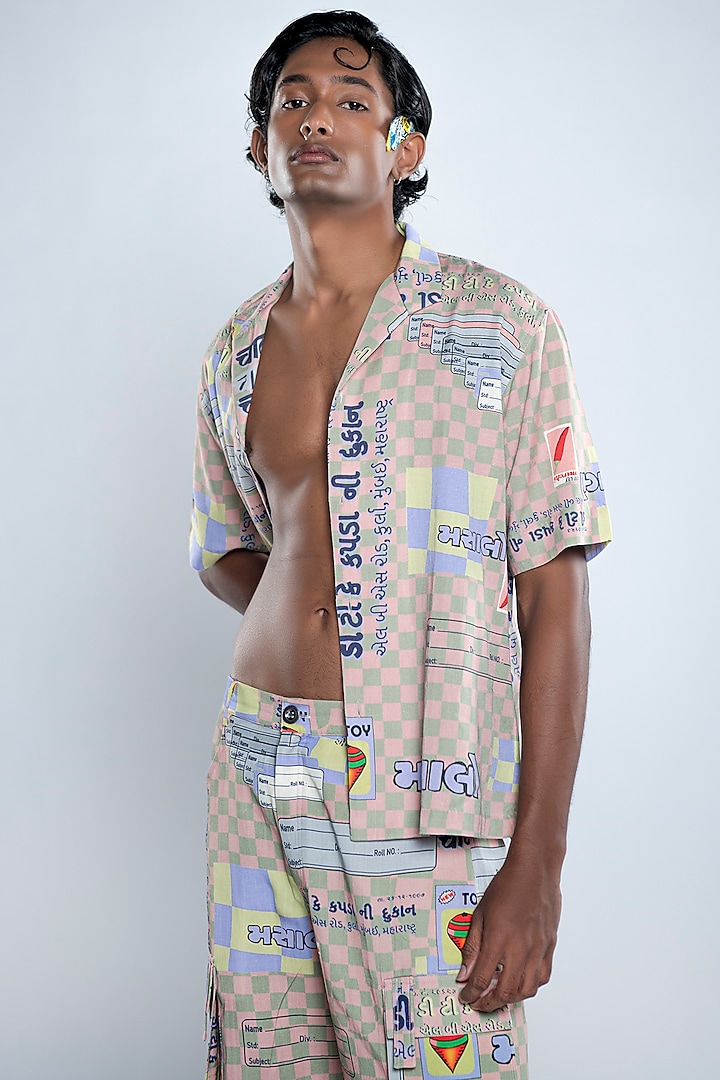 Multi-Colored Lyocell Tencel Flex Printed Summer Shirt by Doh Tak Keh Men at Pernia's Pop Up Shop
