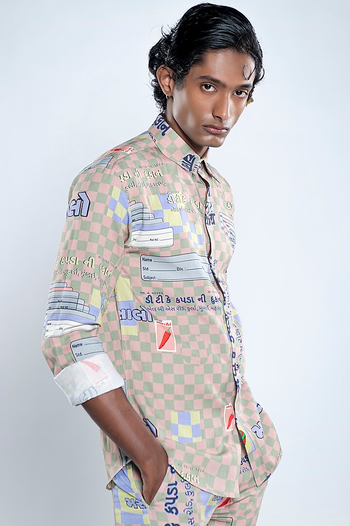 Multi-Colored Lyocell Tencel Flex Printed Party Wear Shirt by Doh Tak Keh Men at Pernia's Pop Up Shop
