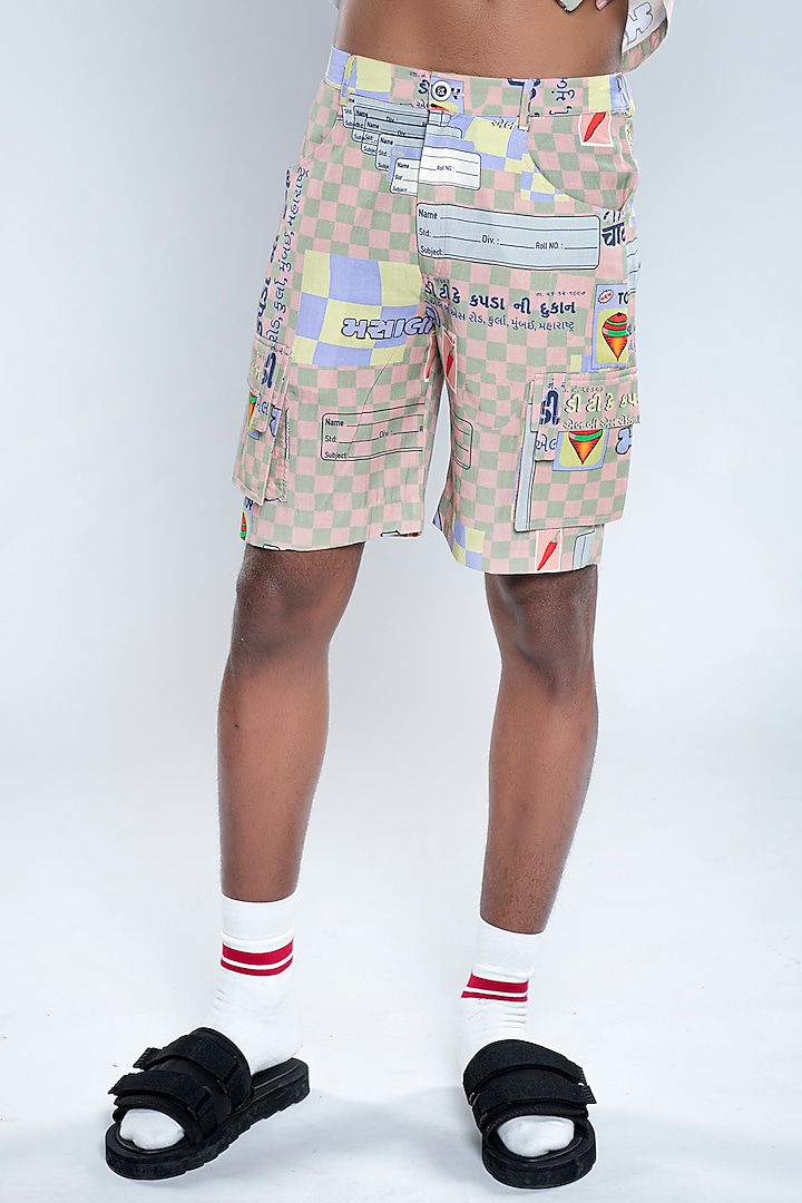 Multi-Colored Lyocell Tencel Flex Printed Shorts by Doh Tak Keh Men