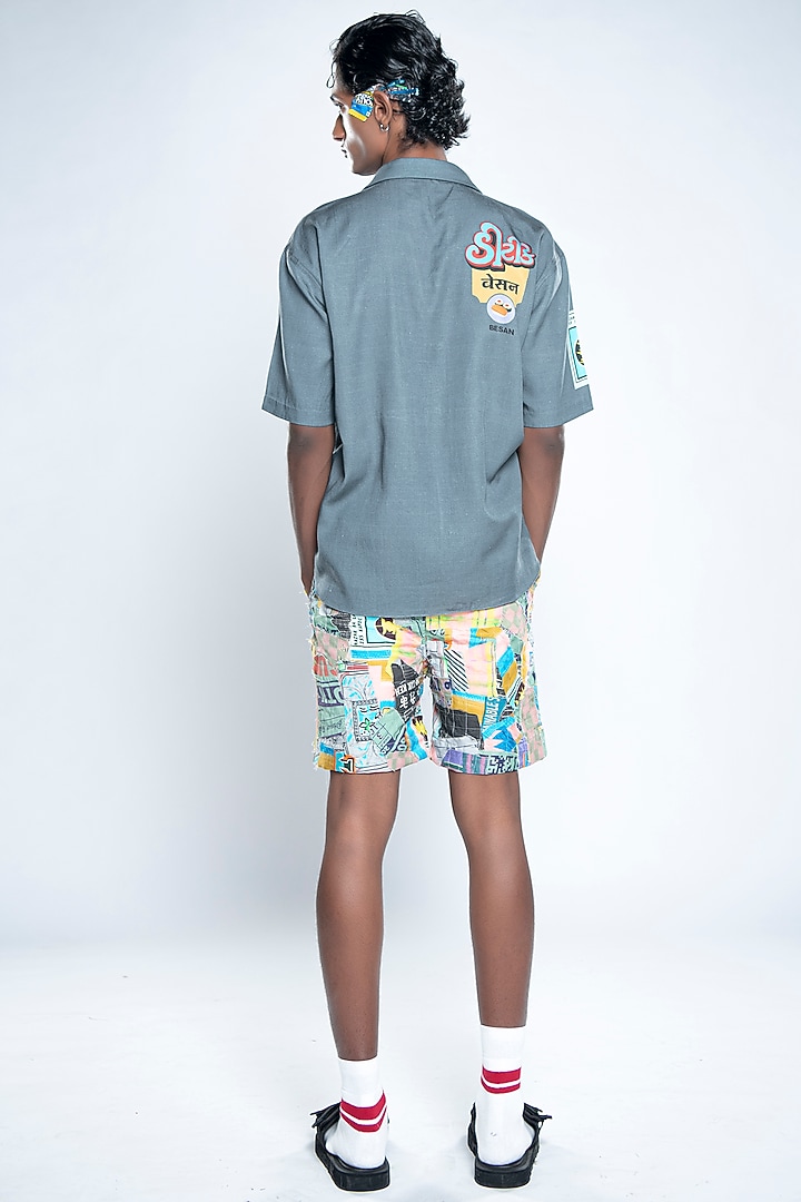 Multi-Colored Lyocell Tencel Flex Printed Summer Shirt by Doh Tak Keh Men at Pernia's Pop Up Shop