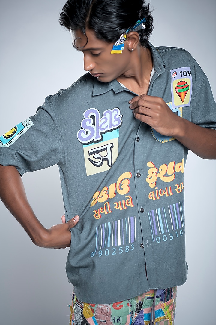 Multi-Colored Lyocell Tencel Flex Printed Summer Shirt by Doh Tak Keh Men at Pernia's Pop Up Shop