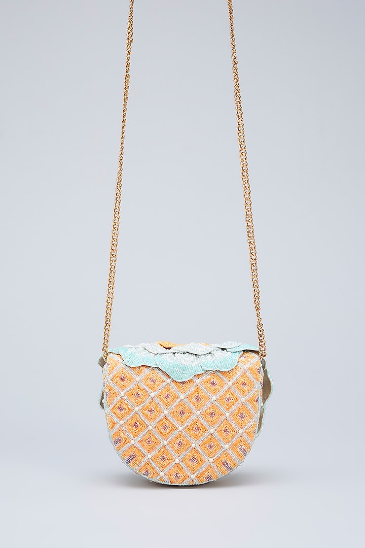 Multi-Colored Japanese Bugle Bead Hand Embroidered Bag by Doux Amour at Pernia's Pop Up Shop