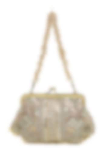 Gold & Silver Crystal Embroidered Clutch by Doux Amour at Pernia's Pop Up Shop