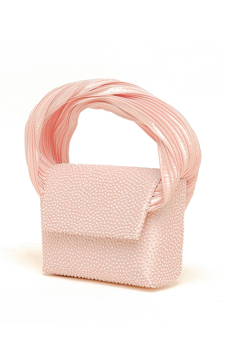Apricot Crystal Hand Embroidered Clutch by Doux Amour at Pernia's Pop Up Shop