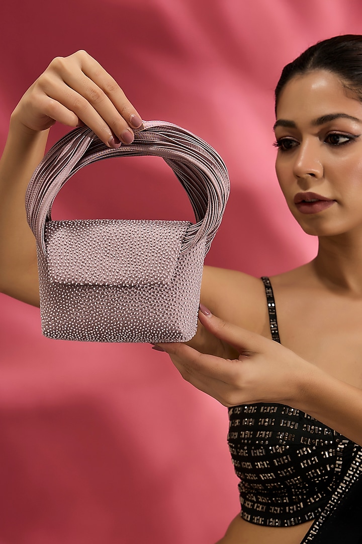 Lilac Faux Leather Clutch by Doux Amour at Pernia's Pop Up Shop