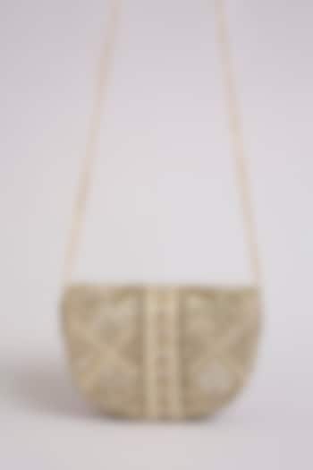 Vintage Gold Recycled Poly Satin Clutch Bag by Doux Amour at Pernia's Pop Up Shop