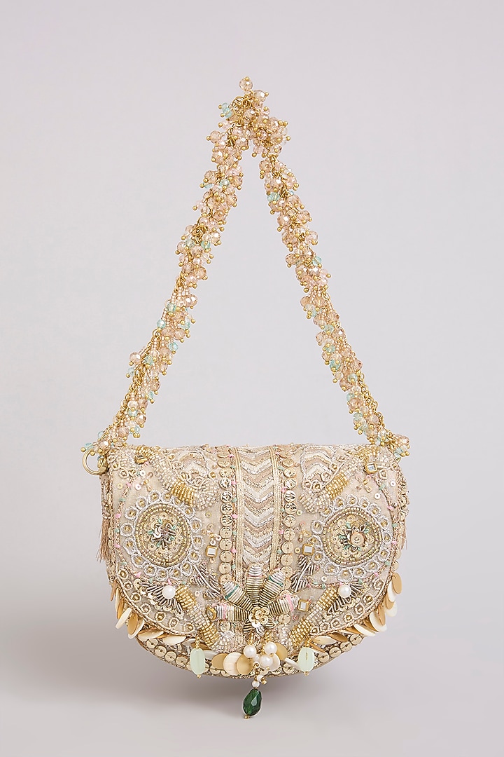 Gold & Silver Recycled Poly Satin Mini Bag by Doux Amour at Pernia's Pop Up Shop