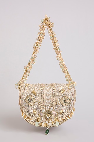 Gold & Silver Recycled Poly Satin Mini Bag by Doux Amour