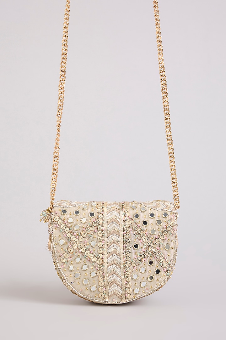 Gold & Silver Recycled Poly Satin Mini Bag by Doux Amour at Pernia's Pop Up Shop