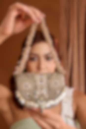 Vintage Gold Bugle Beaded & Crystal Mini Bag by Doux Amour at Pernia's Pop Up Shop