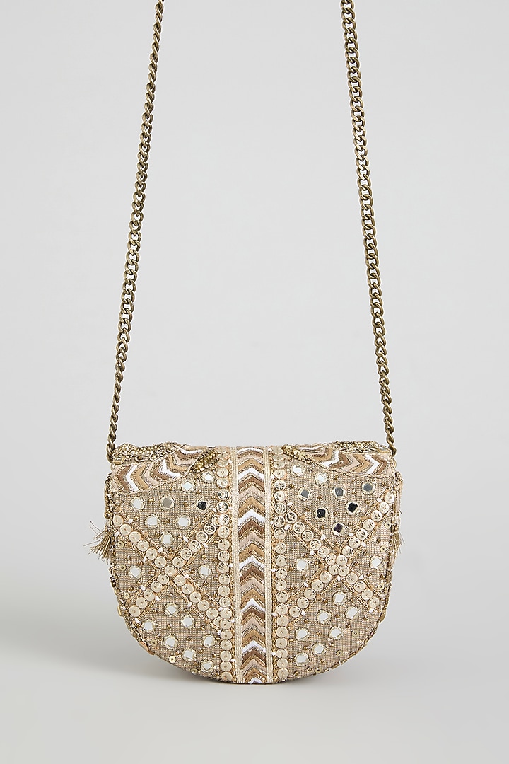 Vintage Gold Bugle Beaded & Crystal Mini Bag by Doux Amour at Pernia's Pop Up Shop