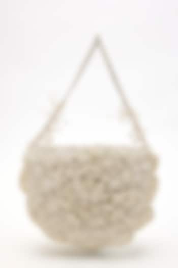 Summer Silver Japanese Bugle Bead Embroidered Bag by Doux Amour at Pernia's Pop Up Shop