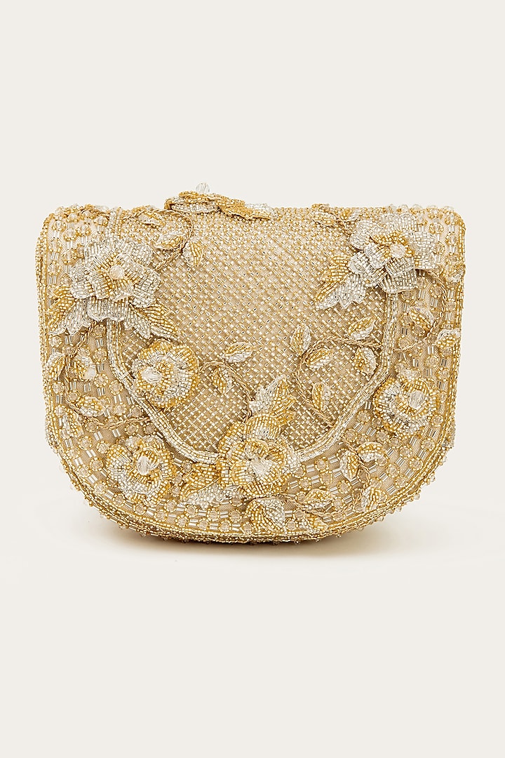 Gold Handcrafted Clutch by Doux Amour