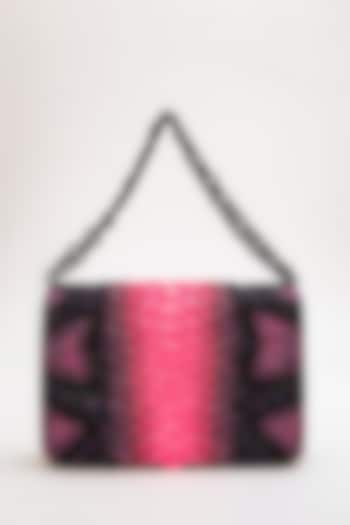 Pink Japanese Bead Embroidered Clutch by Doux Amour at Pernia's Pop Up Shop