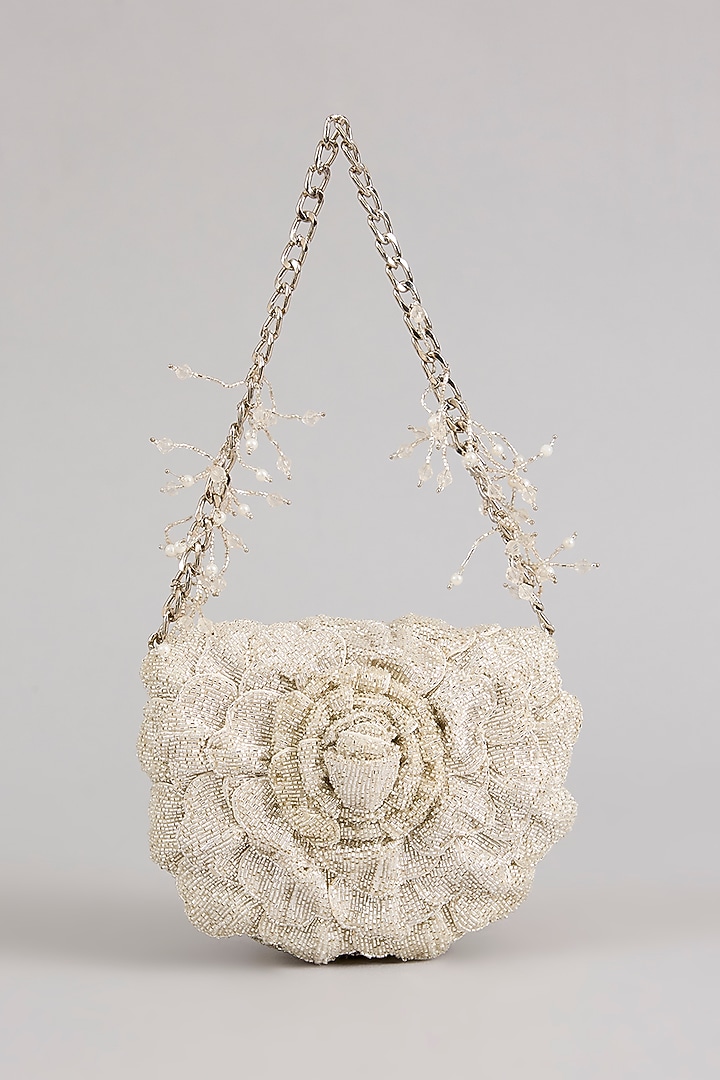 Silver Microfiber Suede Mini Clutch by Doux Amour at Pernia's Pop Up Shop