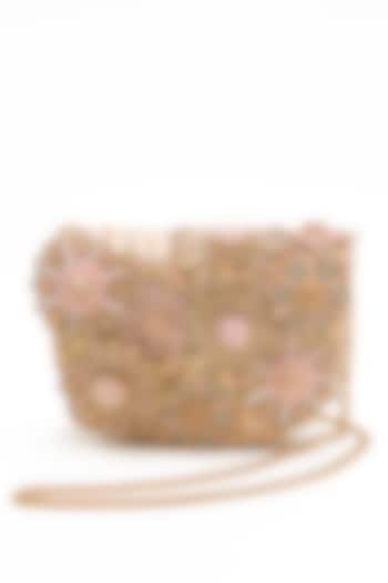 Blush Bugle Beads & Crystal Clutch by Doux Amour at Pernia's Pop Up Shop