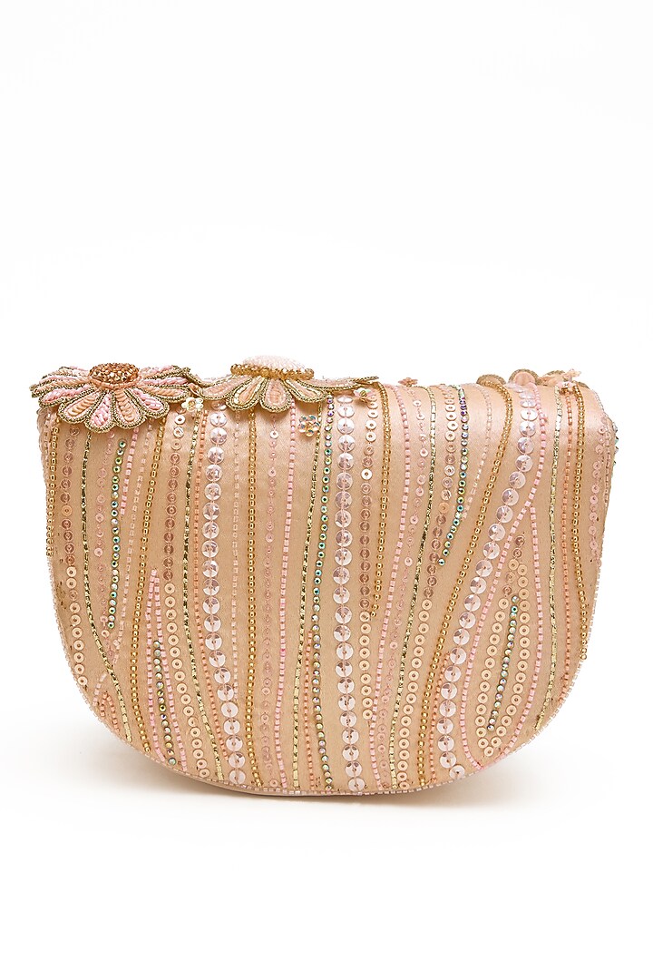 Blush Bugle Beads & Crystal Clutch by Doux Amour at Pernia's Pop Up Shop
