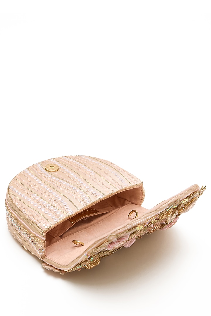 Blush Bugle Beads & Crystal Clutch by Doux Amour at Pernia's Pop Up Shop