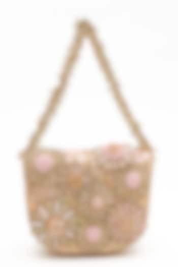 Blush Bugle Beads & Crystal Mini Clutch by Doux Amour at Pernia's Pop Up Shop