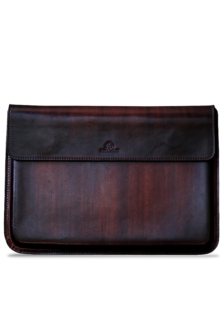Dark Brown Hand Painted Macbook Sleeve by Doux Amour
