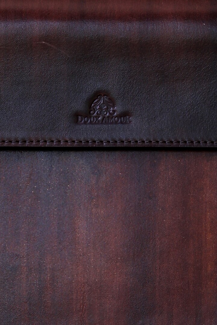 Dark Brown Hand Painted Macbook Sleeve by Doux Amour at Pernia's Pop Up Shop