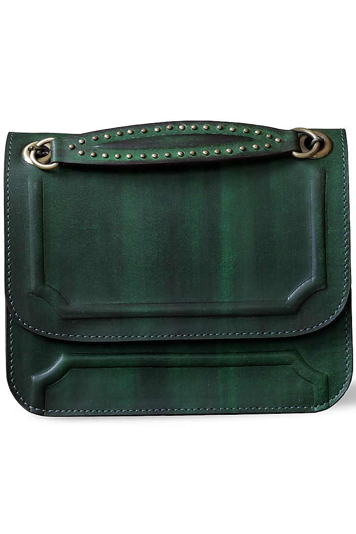 Emerald Green Hand Painted Crossbody Bag by Doux Amour