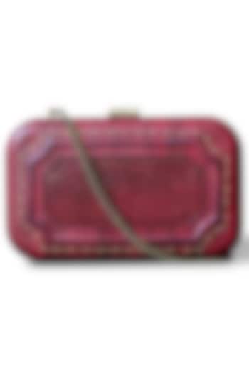 Ruby Red Hand Painted Clutch by Doux Amour