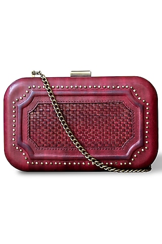 Ruby Red Hand Painted Clutch by Doux Amour