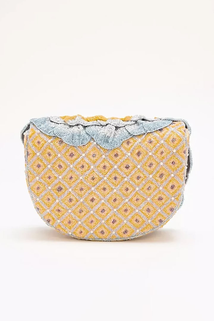 Multi-Colored Luxe Microfiber Hand Embroidered Clutch by Doux Amour at Pernia's Pop Up Shop